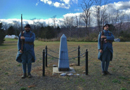 Sdts. Riton and Dujardin present arms in a ceremony to mark the start of the war 100 years ago, November 2014