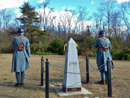 Sdts. Riton and Dujardin present arms in a ceremony to mark the start of the war 100 years ago, November 2014