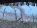 No-man's-land at dusk through a loop-hole, April 2004.