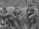 Waiting for orders in a shell-hole, April 2006. From left to right: Sdt. Desjardins, Cpl. Picard, Sdts. Martin, Fagot, Marino, Convard.