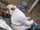 Cpt. Picard uses some down time to mend his clothes, Nov. 2010.