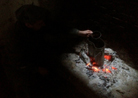 Warm pinard: the best protection against a cold morning. Fort Mifflin 2013.