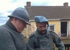 Sdt. Croissant and Sgt. Contamine work on installing hobnails. Fort Mifflin, March 2013.