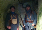 Sdt. Cardet and Sdt. Rouland in a subterranean passage at Fort Mifflin, March 2013.