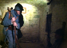 Sdt. Rouland in a subterranean passage at Fort Mifflin, March 2013.