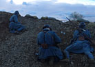 Poilus in position in an advanced post set up in a mine crater. Newville, April 2013.