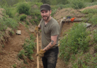 Sgt. Contamine working on the second line trench at the French company work weekend. Newville, September 2013.