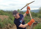 Sdt. Nicolas working on the second line trench during the French company work weekend. Newville, September 2013.