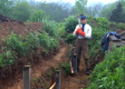 Progress is made on the second line trench during the French company work weekend. Newville, September 2013.