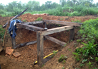 Constructing a shelter in the second line trench at the French company work weekend. Newville, September 2013.