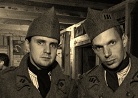 Sdt. Larue and Sdt. Nicolas hanging out in the Canadian 42nd Black Watch bunker. Newville, November 2013.