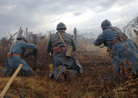 Repairing wire under the cover of a smoke screen. Newville, November 2013.