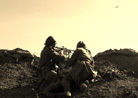 Fusil-mitrailleuse (Chauchat) team firing on German airplane.  Newville, November 2013.