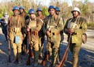 Members of the 372nd US IR (Red Hands). Newville, November 2013.