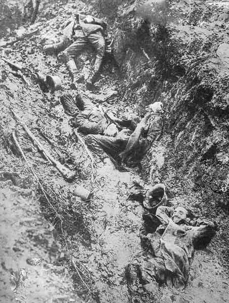 German dead in a trench.