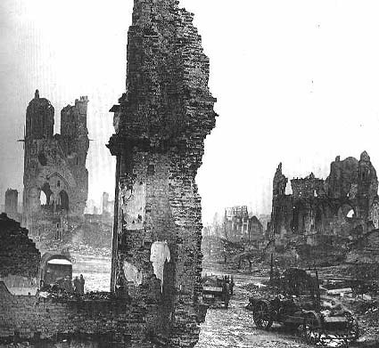 The destroyed city of Ypres.