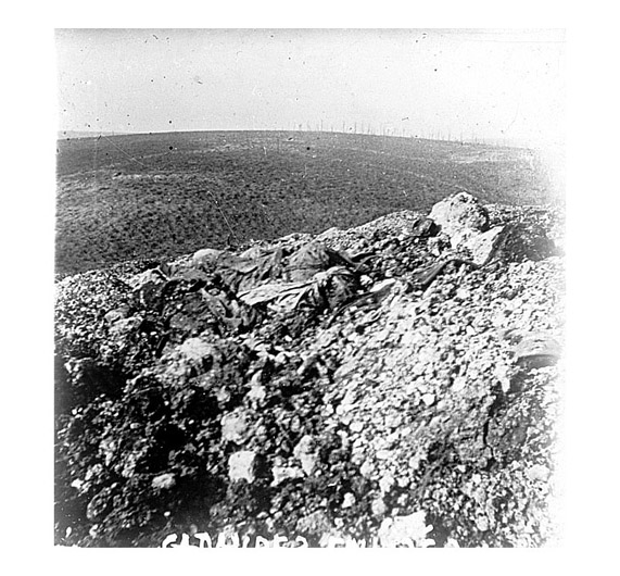 Human remains on Le Mort Homme, Verdun, 1916.