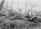 French soldiers awaiting burial.