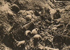 Remains of German soldiers piled up in the Death Ravine at Verdun.