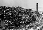 Piles of human remains collected just after the war for interment in the temporary ossuary at Douaumont, Verdun. 