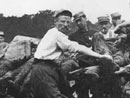 Territorials collect the dead for burial in the rear, Champagne.