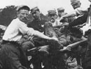 Territorials collect the dead for burial in the rear, Champagne.